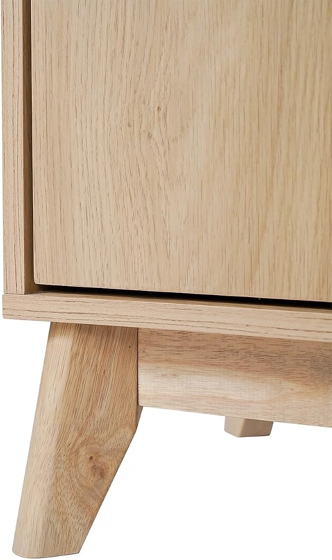 Flash Furniture Hatfield Mid-Century Modern TV Stand for 65+ Inch TV's - Light Natural Laminate Finish - 70" Media Center - Adjustable Center Shelf - Soft Close Doors - Image 6