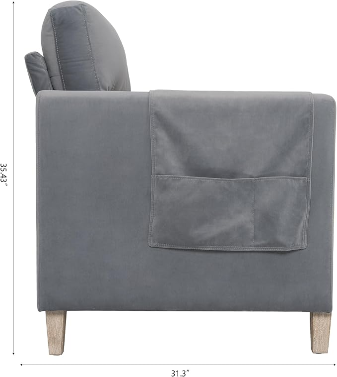 3 Seater Sofa Couch with Deep Seats, 79.53" Mid Century Modern Upholstered Loveseat with Armrests, Comfy Velvet Upholstered Small Sofa&Couches for Living Room, Bedroom, Apartment and Office