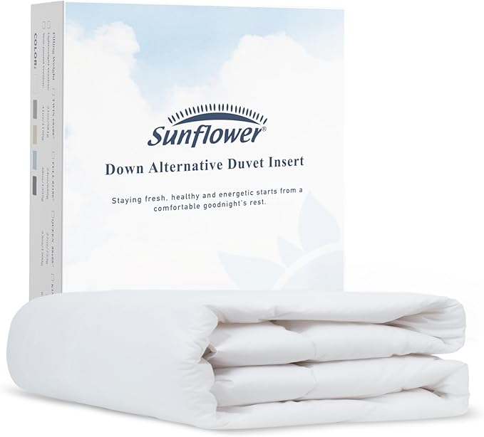 sunflower Down Alternative California King Size Lightweight 100% Cotton Shell Bedding Cal King Comforter Blanket for Hot Sleepers 96"x102" with Corner Tabs Soft Breathable Machine Washable