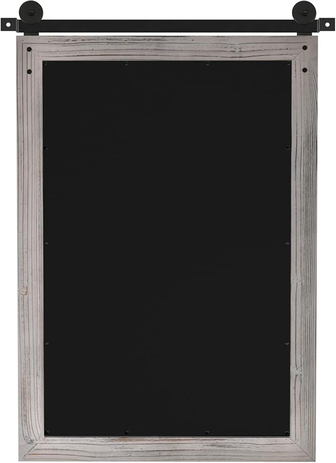 COGOOD Bathroom Mirrors for Over Sink - 22 x 30 Farmhouse Barn Door Wall Mirror for Bathroom, Living Room, Entryway Wall Decor Grey - Image 8