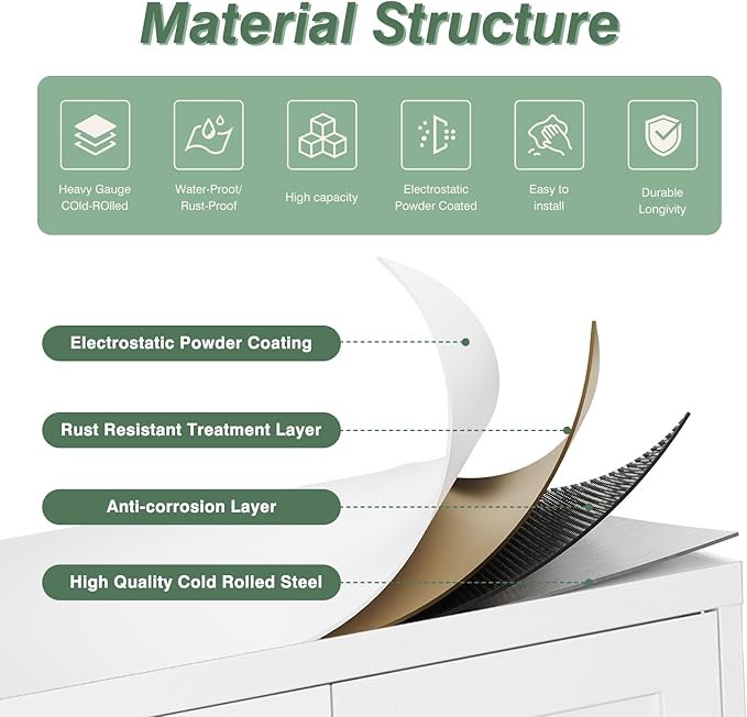 Metal Wardrobe Closet Cabinet,White Armoire Wardrobe Closets Storage Cabinets with Drawer,Metal Storage Cabinet with Doors and Shelves for Laundry Room,Bedroom,Home Office,Bathroom