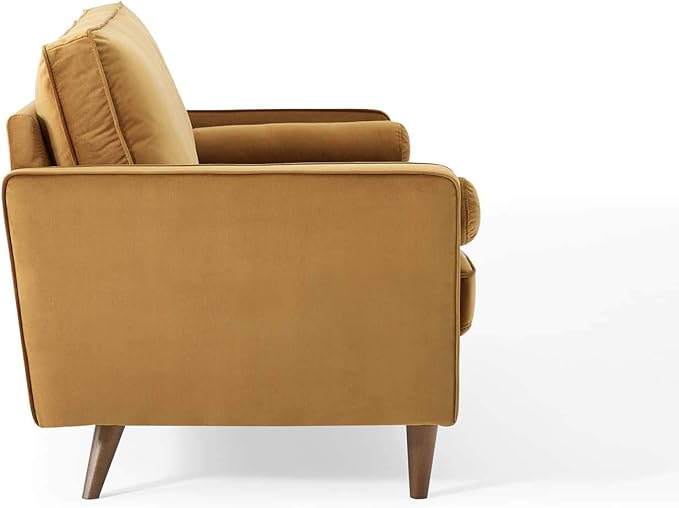 Modway EEI-3764-COG Valour Performance Velvet Sofa, Cognac