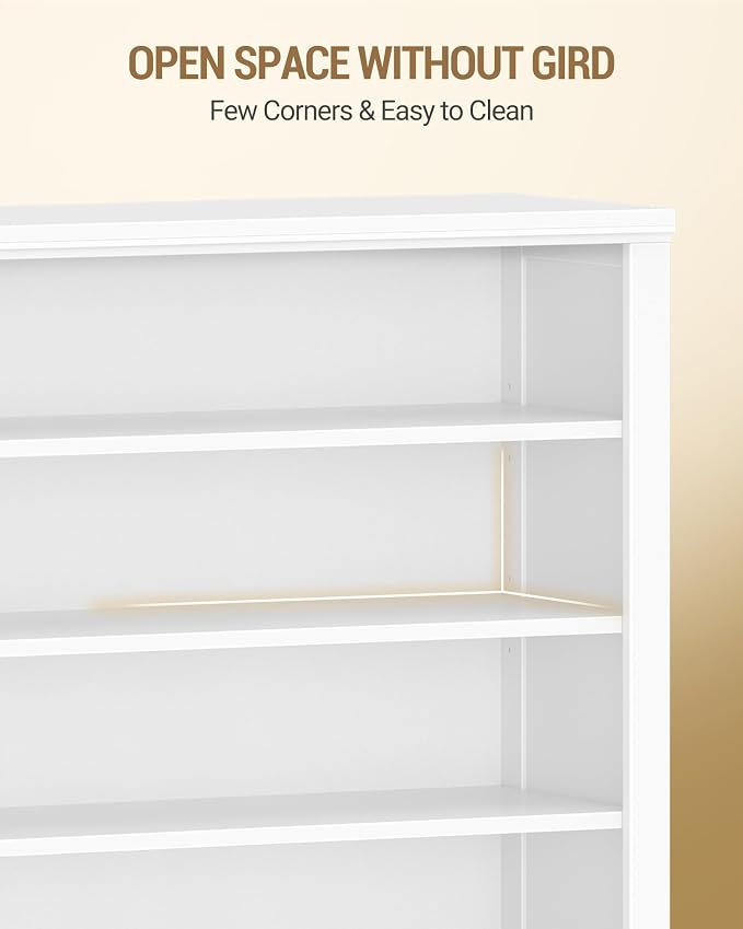 Hzuaneri Shoe Storage Cabinet, 10 Tiers Freestanding Shoe Cabinets, Wooden Shoes Rack with Cubby, 36-40 Pairs, Farmhouse Tall Shoes Cubby Organizer for Entryway, Living Room, White SR59203X - Image 7