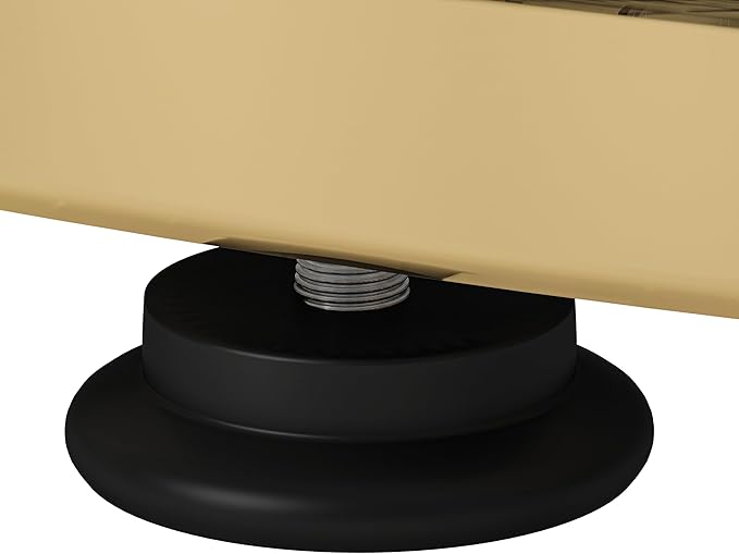 47" Rectangle Coffee Table with Tempered Glass Tabletop, Modern Gold Ring Base, Luxury Living Room Center Table