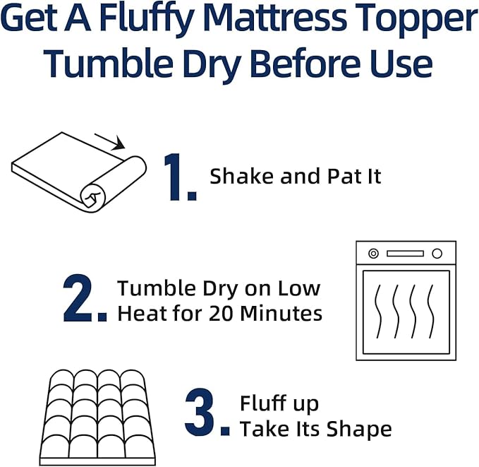 Mattress Topper King for Back Pain, Extra Thick Mattress Pad Cover, Plush Pillow Top, Deep Elastic Pocket, Black