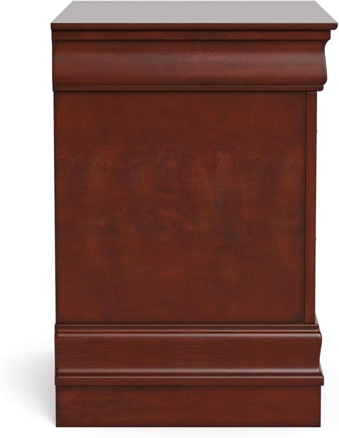 Furniture of America Arabella Traditional Solid Wood Nightstand with Drawers and Antique Nickle Handles, Small Bedside Table, No Assembly Wooden Night Stand for Bedroom, Guest Room, Dorm, Cherry - Image 11