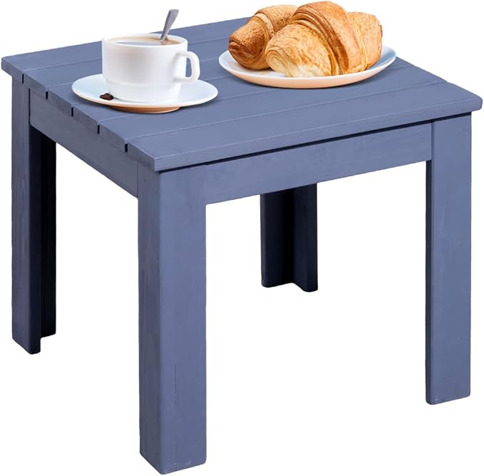 VINGLI Outdoor Wooden Side Table, Square Patio Side Table, Small Outdoor Table for Patio, Backyard, Garden, Poolside, Balcony, Adirondack Conversation End Table (Navy Blue) - Image 6