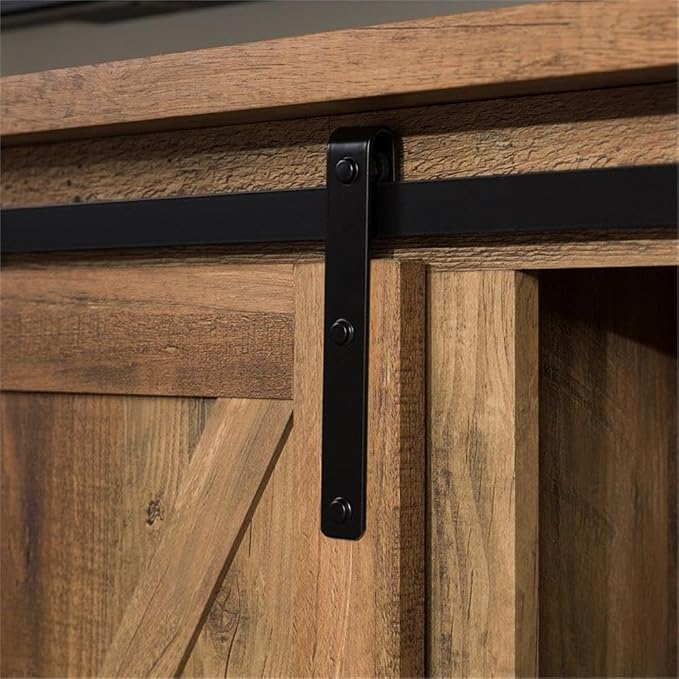 Walker Edison Richmond Modern Farmhouse Sliding Barn Door TV Stand for TVs up to 65 Inches, 58 Inch, Reclaimed Barnwood - Image 8