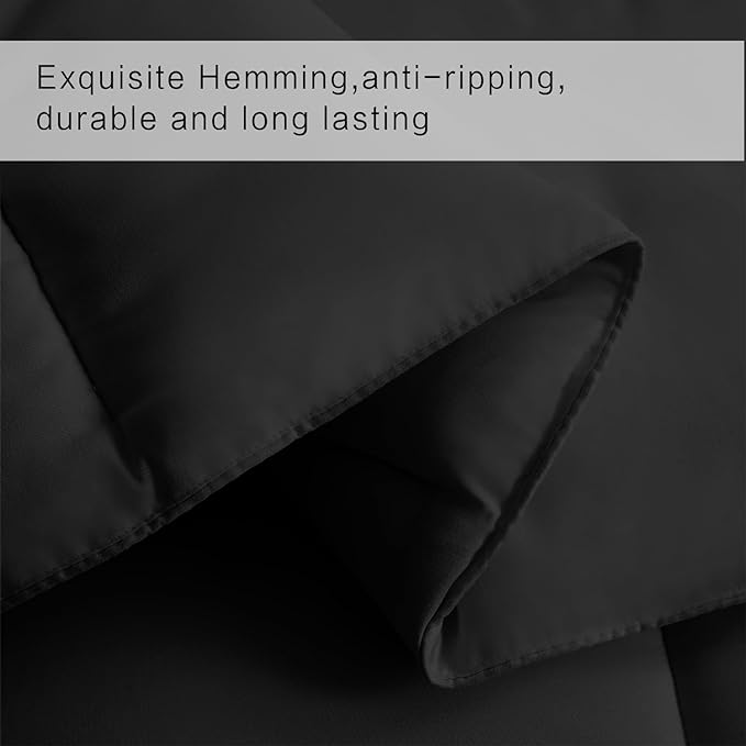 COHOME Premium King Size Comforter, All-Season Quilted Down Alternative Duvet Insert, Luxury Hotel GentleSoft Comforter with Anti-Clump Tech & 8 Tabs - Reversible - Black 90x102 inches
