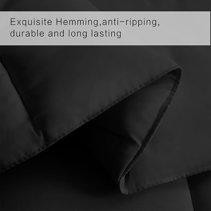 COHOME Premium Queen Size Comforter, All-Season Quilted Down Alternative Duvet Insert, Luxury Hotel GentleSoft Comforter with Anti-Clump Tech & 8 Tabs - Reversible - Black 88x88 inches