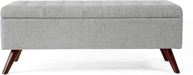 HomePop Modern Tufted Storage Bench|Homepop Home Décor|Bench with Storage for Living Room & Bedroom - Gray Woven by HomePop