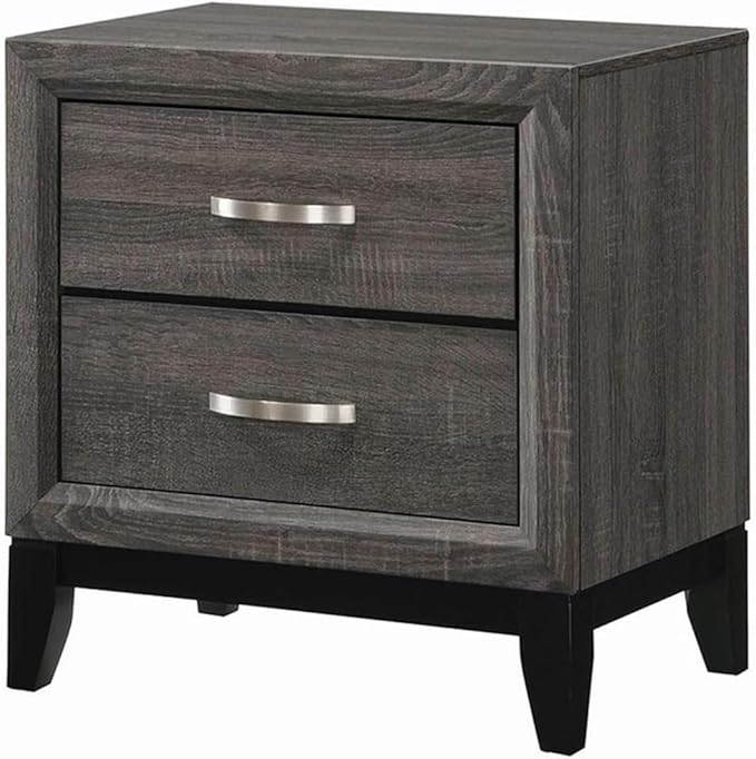 Stonecroft Furniture Sunset Avenue 5 Piece Queen Bedroom Set, Gray Oak Finish, Asian Hardwood Construction, Includes Bed, Dresser, Mirror, Chest, and Nightstand, Traditional Style Master or Guest