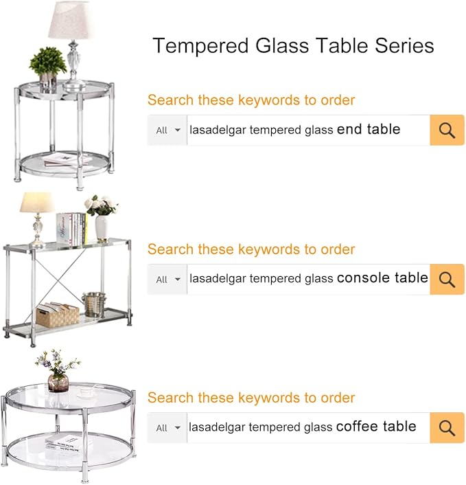 32" Tempered Glass Round Coffee Table Modern Chrome Frame Acrylic Legs Circle Living Room Center Tables