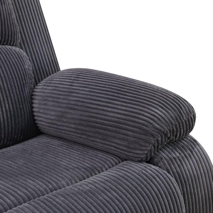 Reclining Sectional Sofa Set, L Shaped Recliner Couch with Cup Holder and Storage Console for Home Theater & Living Room, Dark Gray