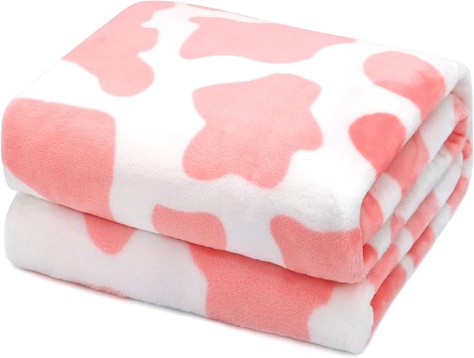 Pink Throw Blanket, Soft Plush Flannel Fleece Blanket for Couch Bed Sofa, Cute Pink Room Decor Gifts for Teen Pre Girls, Gift for Teen Girls, Girls & Women, Girly Cute Birthday Gifts, 40x50 Inch