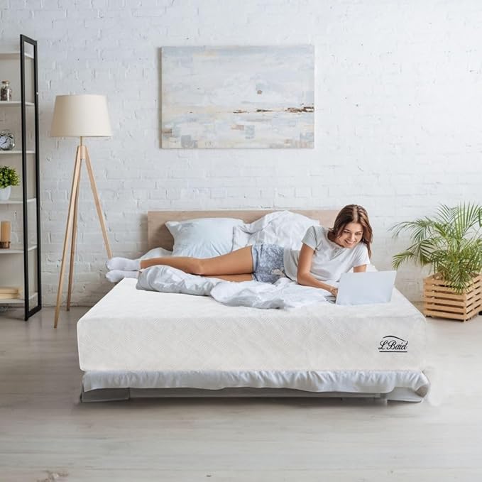 L’Baiet 12 Inch Gel Memory Foam Mattress, Twin Size - Bed in a Box - Medium Firm - Breathable Cooling-Gel Comfort Technology - Pressure Relief Comfy Support Soft Fabric Cover - CertiPUR-US Certified