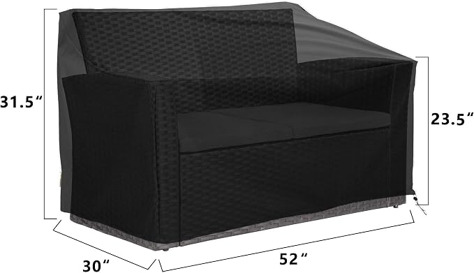 Patio Furniture Covers,Outdoor Furniture Cover Waterproof,Patio Furniture Set Covers for 4 Piece Outdoor Conversation Set,Patio Covers Set (Black) - Image 5