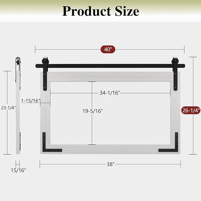 White Farmhouse Bathroom Mirror, 40x26 Inch White Vanity Mirror for Wall, Wood Framed Rustic Mirror Rectangular Wall Decor Mirrors for Entryway Living Room Bedroom - Image 6
