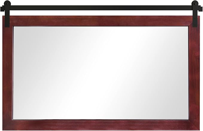 COGOOD Farmhouse Bathroom Mirror - 49 x 30 Large Rectangle Barn Door Mirror for Vanity, Bedroom, Living Room Wall Decor (Espresso) - Image 9