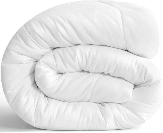 NTBAY Queen Comforter - Down Alternative Comforter Duvet Insert, All Season Bedding Quilted Comforter with Corner Tabs, Machine Washable, Soft Comforter Only, White