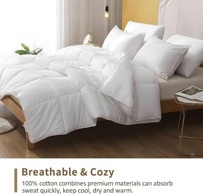 DWR 100% Cotton Lightweight Down Alternative Comforter, Queen (88x88)