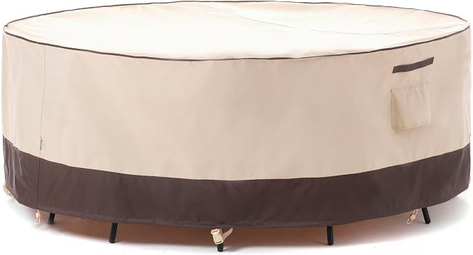 F&J Outdoors Patio Furniture Covers Waterproof UV Resistant Rip-stop Fabric Round Outdoor Furniture Covers, 84" Dia x 27.5" H by FJOutdoors