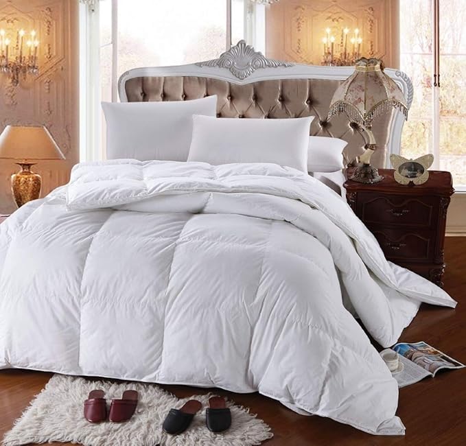 Royal Hotel Bedding 300 Thread Count Twin-Extra-Long Size Down-Alternative Comforter, Overfilled Duvet Insert 100% Cotton Shell - 100% Alternative-Fill, 750FP - White Solid, Twin XL