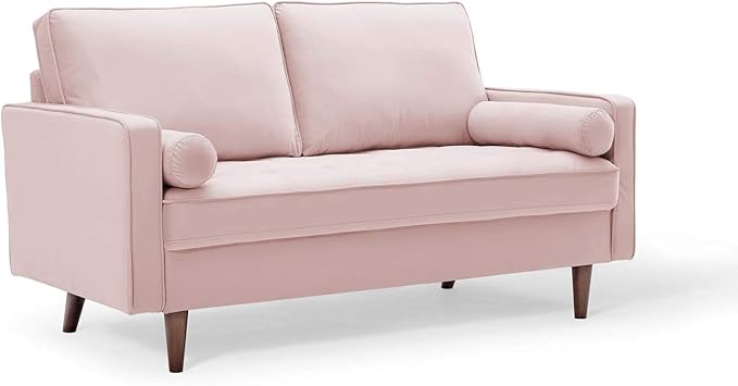 Modway Valour Performance Velvet Loveseat, Pink Valour Performance Velvet Loveseat