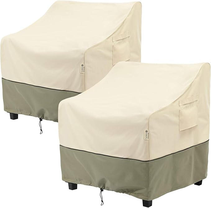 COSFLY Outdoor Furniture Patio Chair Covers Waterproof, Lounge Deep Seat Cover, Lawn Furnitures Covers Fits up to 33W x 34D x 31H inches(2 Pack) by COSFLYFurnitureSetCovers