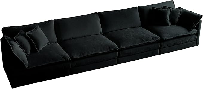 ERYE Oversized Modular Sectional Sofa Modern Deep Seat Cushions Sleeper Sofa&Couch W/ 6 Pillows, DIY Free Combination 4 Seaters Upholstered Living Room Couch for Home Apartment Office