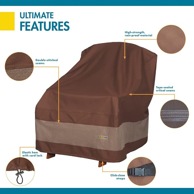 DUCKCOVERS Ultimate Waterproof 32 Inch Patio Adirondack Chair Cover, Patio Furniture Covers - Image 9