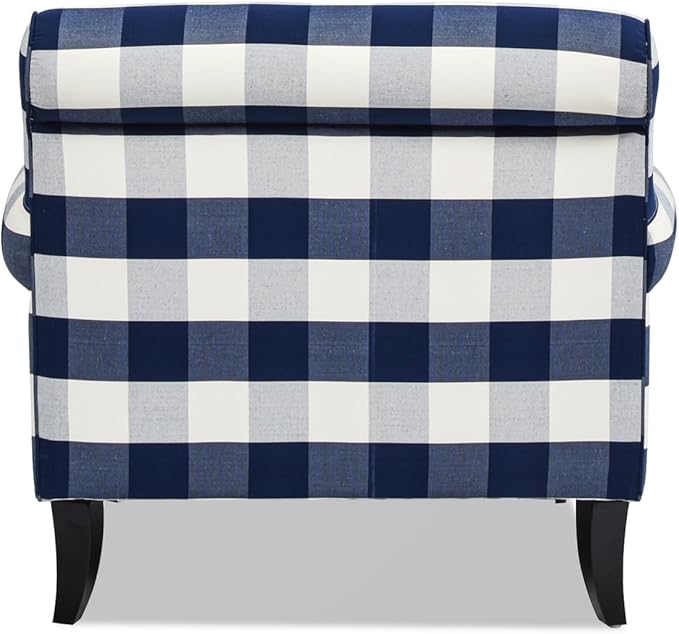 Jennifer Taylor Home Bliss 38" Lawson Accent Arm Chair Metal Casters, Blue Lattice Woven
