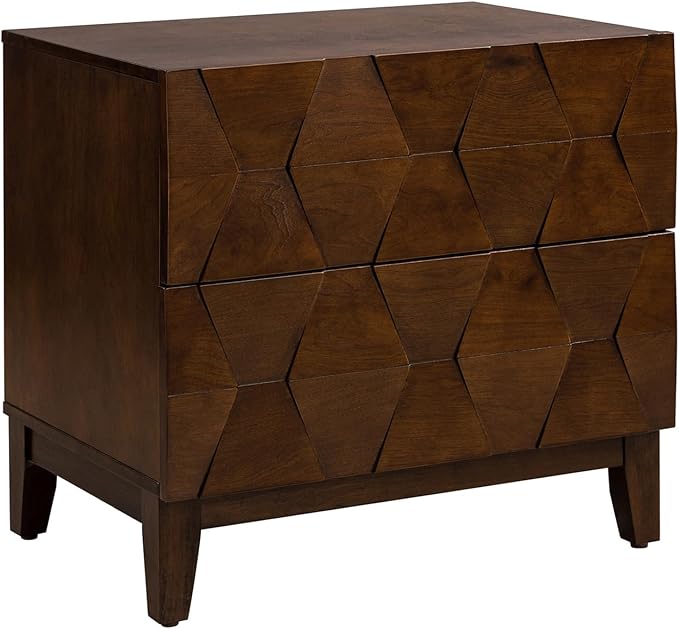 HULALA HOME Modern End Table with Charging Station, 2 Drawers Side Table with Solid Wood Legs, Walnut - Image 6