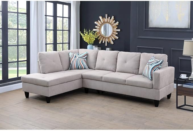 Everest L Shape Sectional Sofa for Living Room for Apartment, Game Room, Guest Room and Office