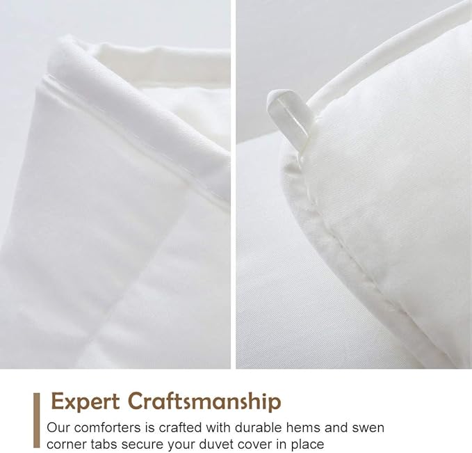 DWR 100% Cotton Fabric Covered Down Alternative Comforter| Lightweight, Twin (68x88)