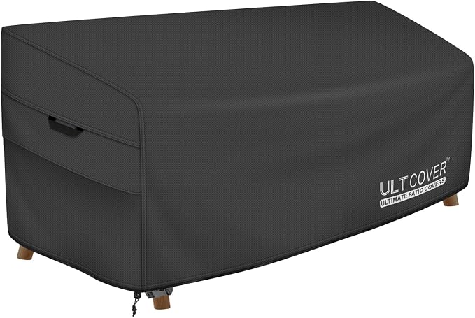 ULTCOVER Waterproof Outdoor Sofa Cover - Heavy Duty Patio Bench Covers 86W x 30D x 35H inch, Black by ULTCOVER