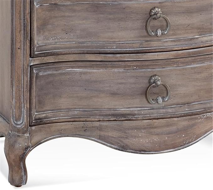 Pemberly Row Contemporary 3-Drawer Nightstand, Distressed Antique Gray Finish, Rubberwood Solids and Mahogany Veneer, 32" W x 17" D x 29.75" H, Felt Lined Drawer, Bedroom Bedside Storage - Image 8