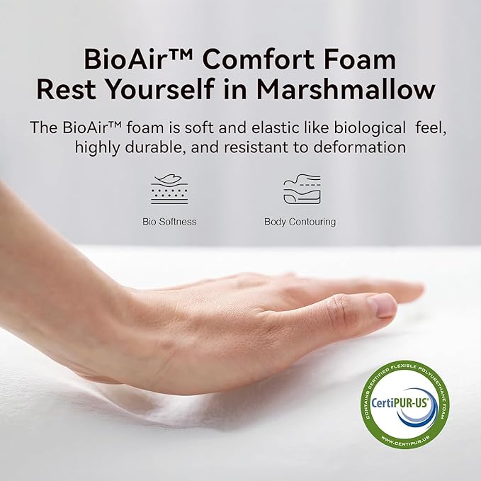 Novilla 6 Inch Twin Mattress, Hybrid Twin Size Mattresses with BioAir Comfort Foam for Pressure Relief, Medium Plush Colchones with Innerspring CertiPUR-US Certified for Kids Mattress in a Box