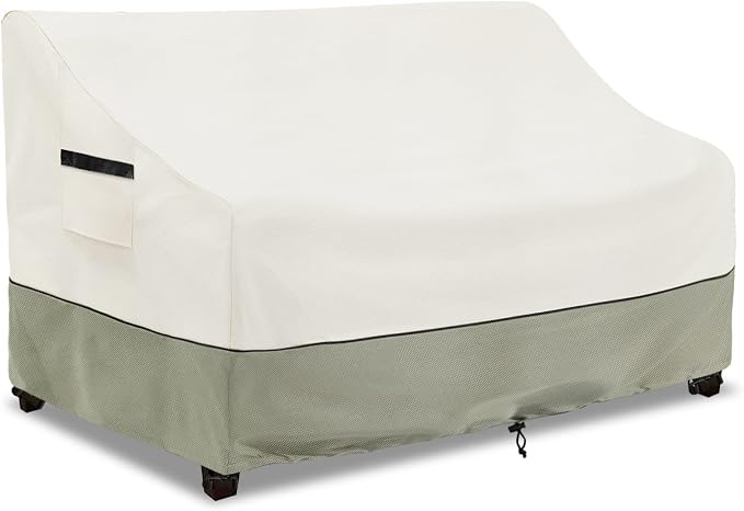 Patio 3-Seater Sofa Cover,Outdoor Couch Cover Fits up to 76W x 32.5D x 33H Inches,100% Waterproof Heavy Duty Patio Furniture Covers,Beige & Gray-Green by LSongSKY