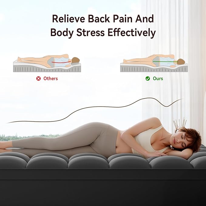 ABENE Mattress Topper Twin for Back Pain Relief, Extra Thick Mattress Pad Pillowtop, Soft Mattress Protector Cover with 8"-21" Deep Pocket, Overfilled Down Alternative Filling (Gray, Twin)