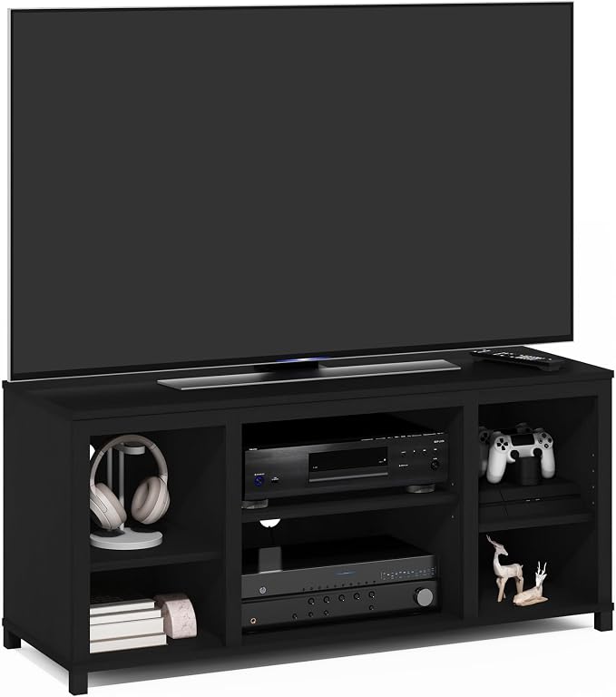 Furinno Classic TV Stand, Entertainment Center, TV Console for TV up to 55 Inch with Shelves, for Living Room, Bedroom, Americano by Furinno-FitsYourSpaceFitsYourBudget