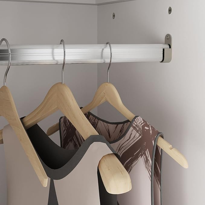 FAMAPY 2 Door Wardrobe Tall and Narrow Armoire Wardrobe with Hanging Rod, Gold Metal Handles, Closet for for Bedroom White (15.7”W x 19.3”D x 74.9”H)