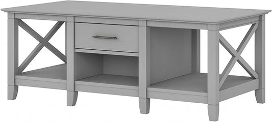 Bush Home Key West Coffee Table with Storage in Cape Cod Gray