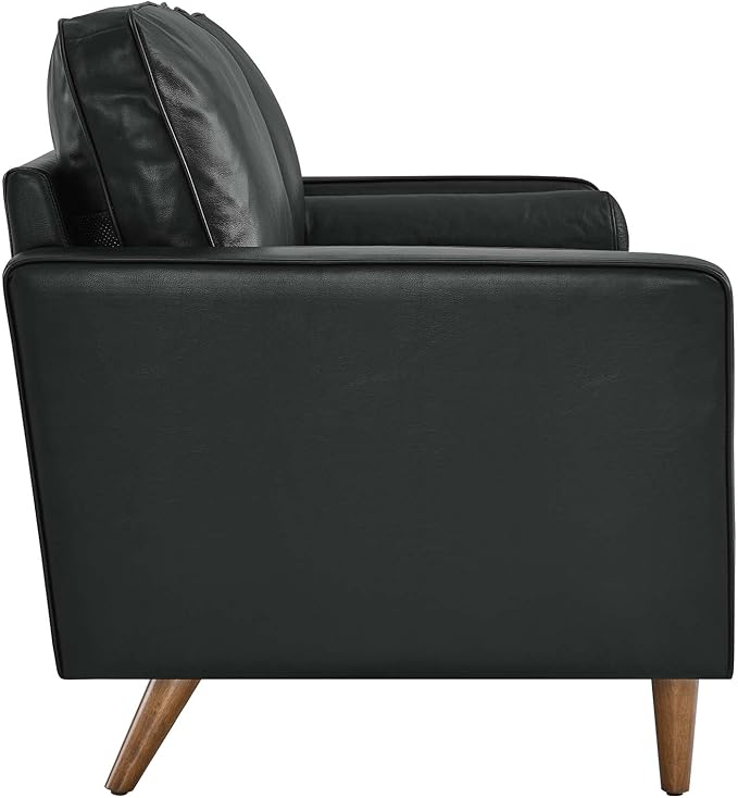 Modway EEI-5870-BLK Valour Leather Loveseat, Black