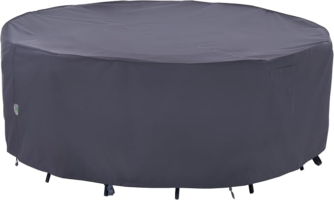 F&J Outdoor Patio Furniture Covers, Waterproof UV Resistant Heavy Duty Round Outdoor Furniture Cover, 84" Dia x 27.5" H by FJOutdoors