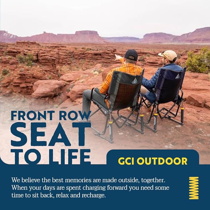 GCI Outdoor Stowaway Rocker - Varsity Gray/White - Image 6