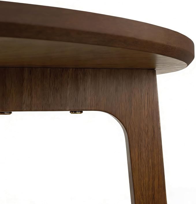 2-Tier Round Coffee Table Wood Nesting Side Table (Walnut Side Table, 16x16x20)