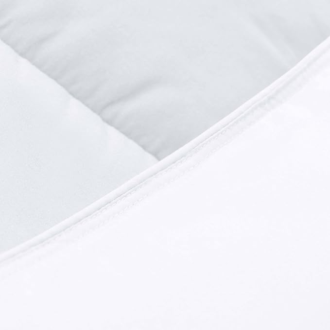 Superior Brushed Microfiber Comforter, Down Alternative Bedding, Medium Weight, Soft Bed Cover, Plush Duvet Insert, Oversized Blanket, Box Quilt, Reversible Comforter, Twin, White