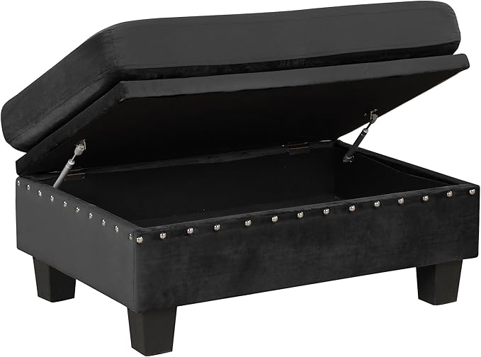 Ball & Cast L-Shape Sectional Couch with Storage Ottoman,105" Couches for Living Room W/ 2 Pillows & Cup Holders,6 Seat Velvet Sleeper Sofa W/Reversible Chaise,Comfy Couches for Apartment,Black