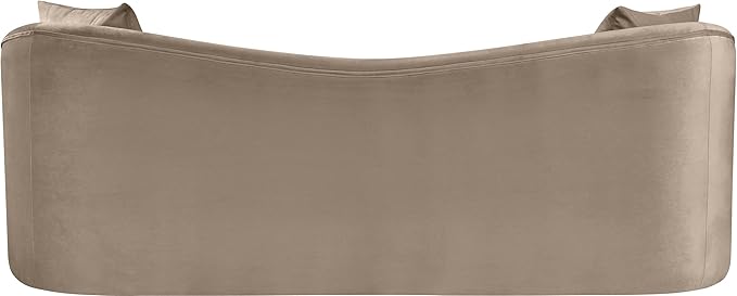 Meridian Furniture 44052Taupe-S Destin Collection Modern | Contemporary Sofa with Ultra Luxe Taupe 460 GSM Velvet, Rich Curves, 91" W x 34.5" D x 31" H, Taupe